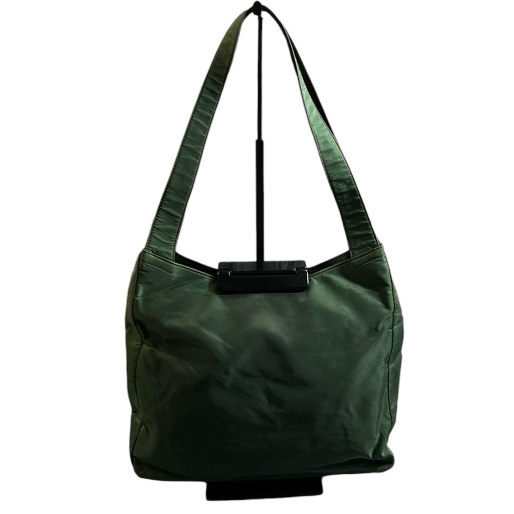 PRADA LUX Emerald/Olive GREEN Tessuto NYLON Lucite Clasp Shoulder 
RARE - Picture 7 of 13